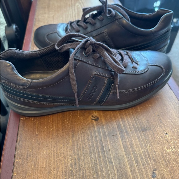 Ecco Men's Fenn Tie Lace Oxfords. Size 42-=8-8.5 Dark Brown Leather. - Picture 2 of 13